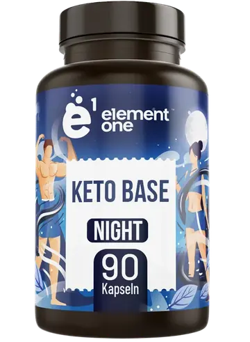 Keto Base Night von Element One, Dose mit 90 Kapseln für die koffeinfreie Abendroutine.