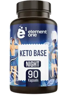 Keto Base Night von Element One, Dose mit 90 Kapseln für die koffeinfreie Abendroutine.